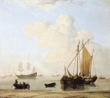 Paisajes Painting - Marino tranquilo Willem van de Velde el joven barco marino